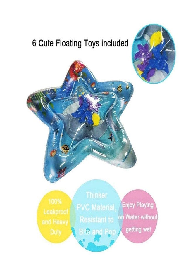 VDHJA Baby Kids Water Play Mat Toy Inflatable Tummy Time Fun Activity Play Center Indoor and Outdoor Water Play Mat for Baby (Blue) - Image 4