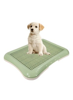 MAJIBAO Dog Toilet Training Tray for Small Breed Dogs, Puppies, Indoor Outdoor, Easy To Clean, Keep paws and floor clean, Portable, Durable, Beige & Green Color, Small Size 48 Cm Length  - Image 1