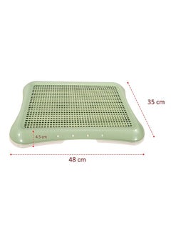MAJIBAO Dog Toilet Training Tray for Small Breed Dogs, Puppies, Indoor Outdoor, Easy To Clean, Keep paws and floor clean, Portable, Durable, Beige & Green Color, Small Size 48 Cm Length  - Image 3
