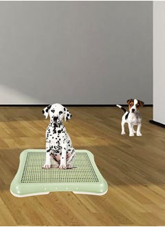 MAJIBAO Dog Toilet Training Tray for Small Breed Dogs, Puppies, Indoor Outdoor, Easy To Clean, Keep paws and floor clean, Portable, Durable, Beige & Green Color, Small Size 48 Cm Length  - Image 2
