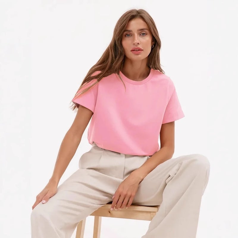 Short-Sleeved T-Shirt 2025 Women'S Fashion Casual Home Commuter All-Match Round Neck Short-Sleeved T-Shirt - Image 3