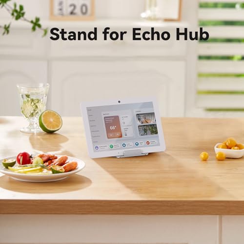Laivli Tilt Stand Compatible with Echo Show 15 (1st, 2nd Gen) and Echo Hub, Easy Switch Device from Portrait to Landscape, No Need Mounting, Foldable Show 15 Stand with Tray Organizer, Silver - Image 3