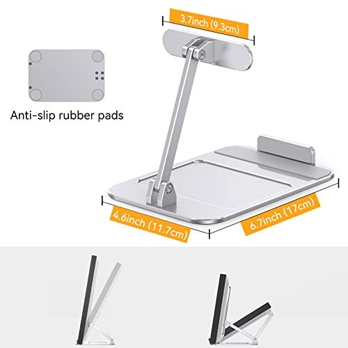 Laivli Tilt Stand Compatible with Echo Show 15 (1st, 2nd Gen) and Echo Hub, Easy Switch Device from Portrait to Landscape, No Need Mounting, Foldable Show 15 Stand with Tray Organizer, Silver - Image 4