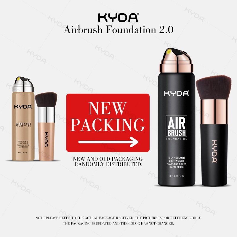 KYDA AirBrush Foundation Spray, Silky Foundation Mist Makeup, Flawless Coverage for Smooth Creamy Nude Finish, Breathable Blendable Lasting Formula, Moisturizing Makeup Primer-#220 Natural Beige - Image 2