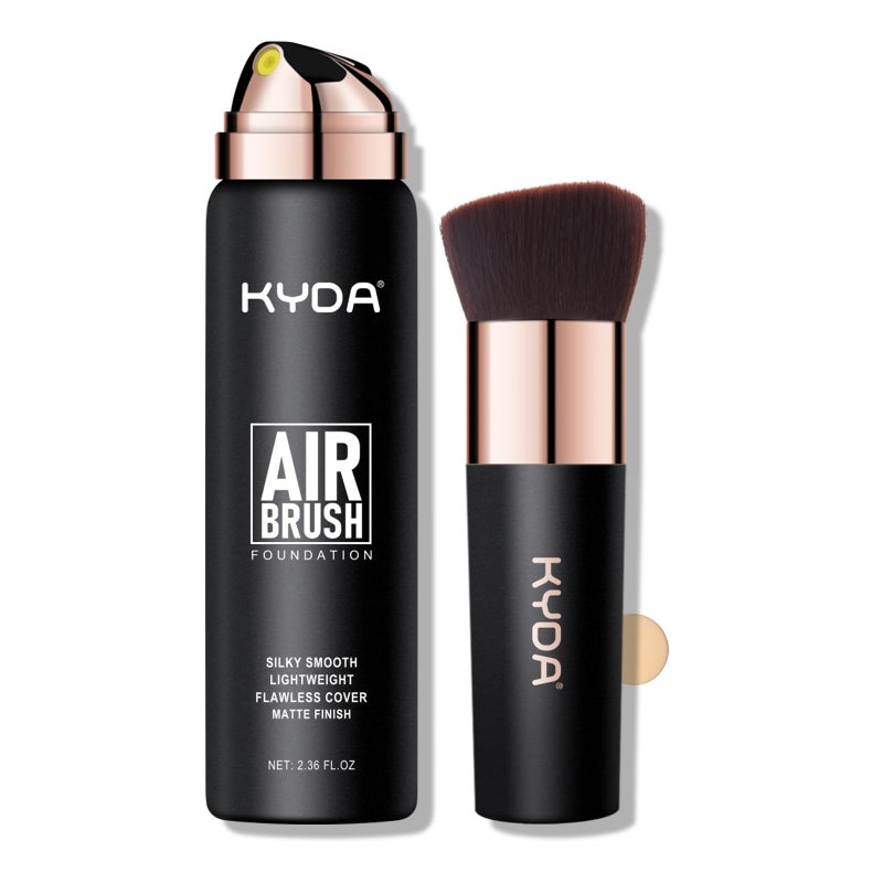 KYDA AirBrush Foundation Spray, Silky Foundation Mist Makeup, Flawless Coverage for Smooth Creamy Nude Finish, Breathable Blendable Lasting Formula, Moisturizing Makeup Primer-#220 Natural Beige - Image 1
