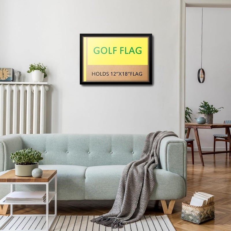 Marsui Marsui 2 Pieces Golf Flag Frames for 12 x 18 Golf Flag Compact Black Photo Frame Banner Not Included  - Image 4
