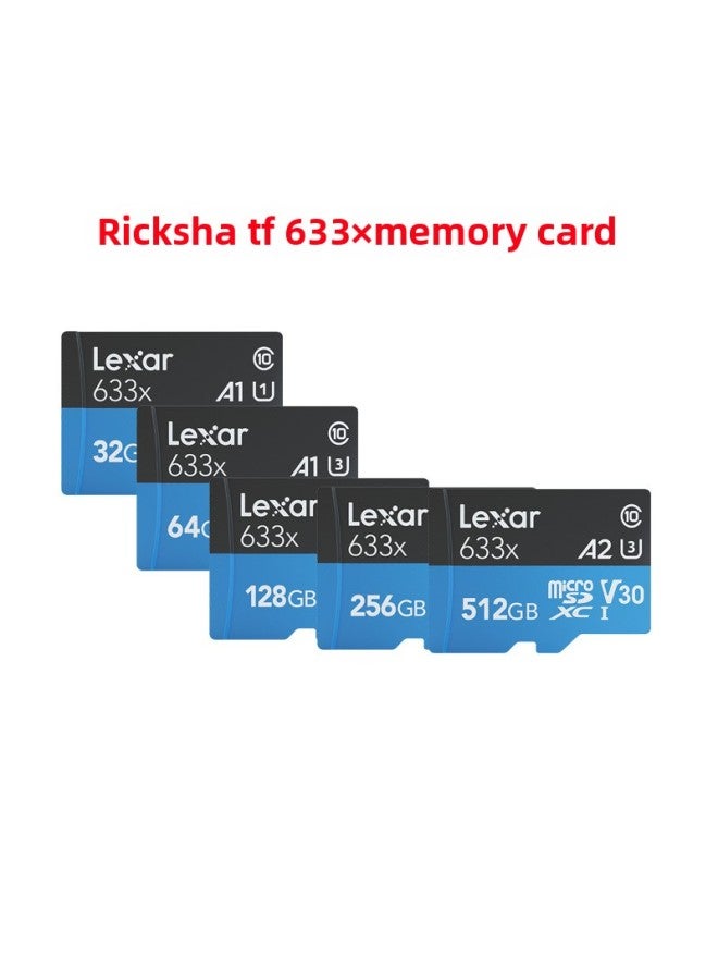 Kingston TF 32G 64G 128G 256G 512g Monitoring Recorder Game Machine Mobile Phone Memory Card-Color:Lexsha TF 633X-Capacity:256G Tax Included