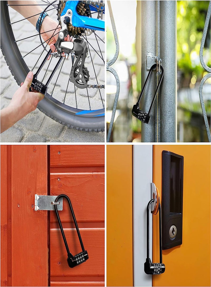 4 Digit Combination Padlock, 2Pcs 16cm Resettable Code Lock, Waterproof Heavy Duty Padlock for Bicycles, Gates, Gym, School, Outdoor Use, Secure Locking Solution  - Image 5