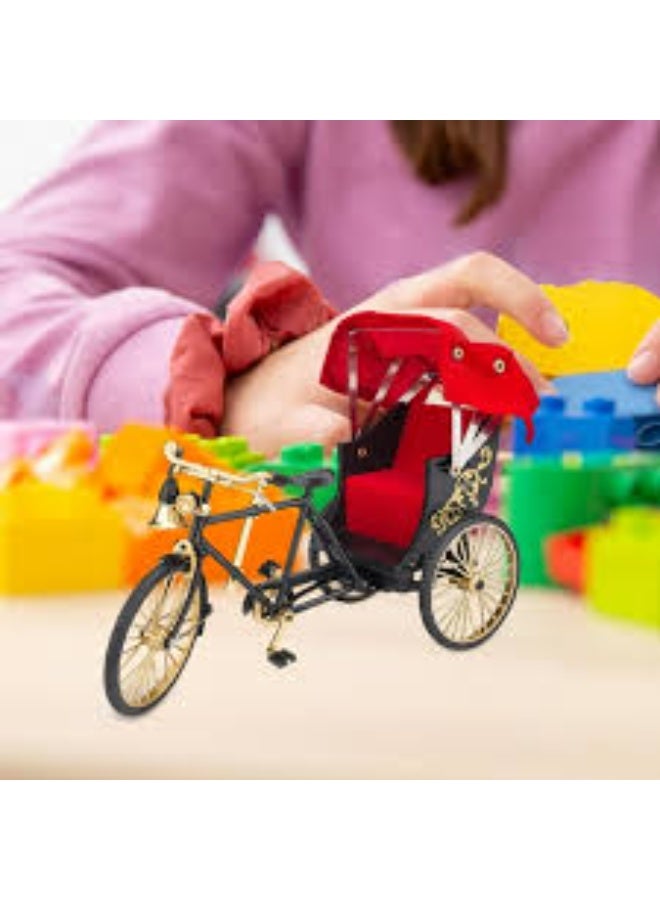 Dreamzon Alloy Tricycle Rickshaw Collectible Vintage Model Durable Classic Old Style Diecast Tricycle Toys - Image 4