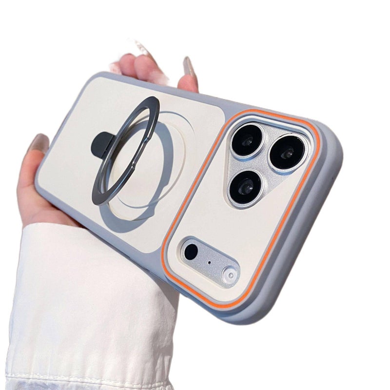 PC MagSafe Case for iPhone 15 / 15 Plus / 15 Pro / 15 Pro Max with Drop Protection and Kickstand plus Shockproof plus Strong Magnetic plus Skin Feel in Gray - Image 1