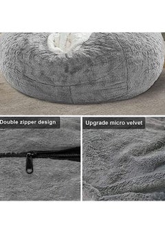 Arabest Bean Bag Chairs，Giant Bean Bag Chair for Adults，6ft Big Bean Bag Cover Comfy Bean Bag Bed (No Filler, Cover only) Fluffy Lazy Sofa (Brown 6ft(150*75cm))  - Image 3