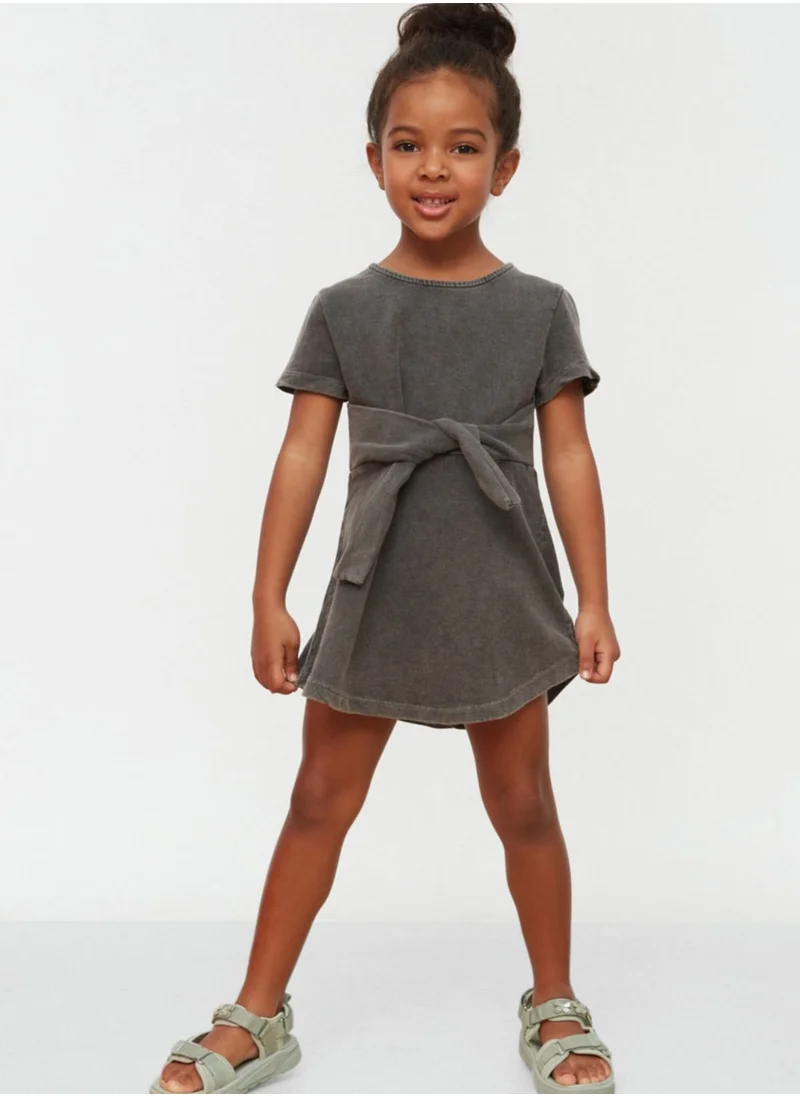 trendyol Kids Washed Tie Detail Dress