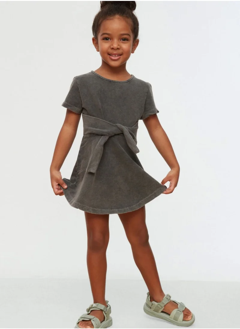 trendyol Kids Washed Tie Detail Dress