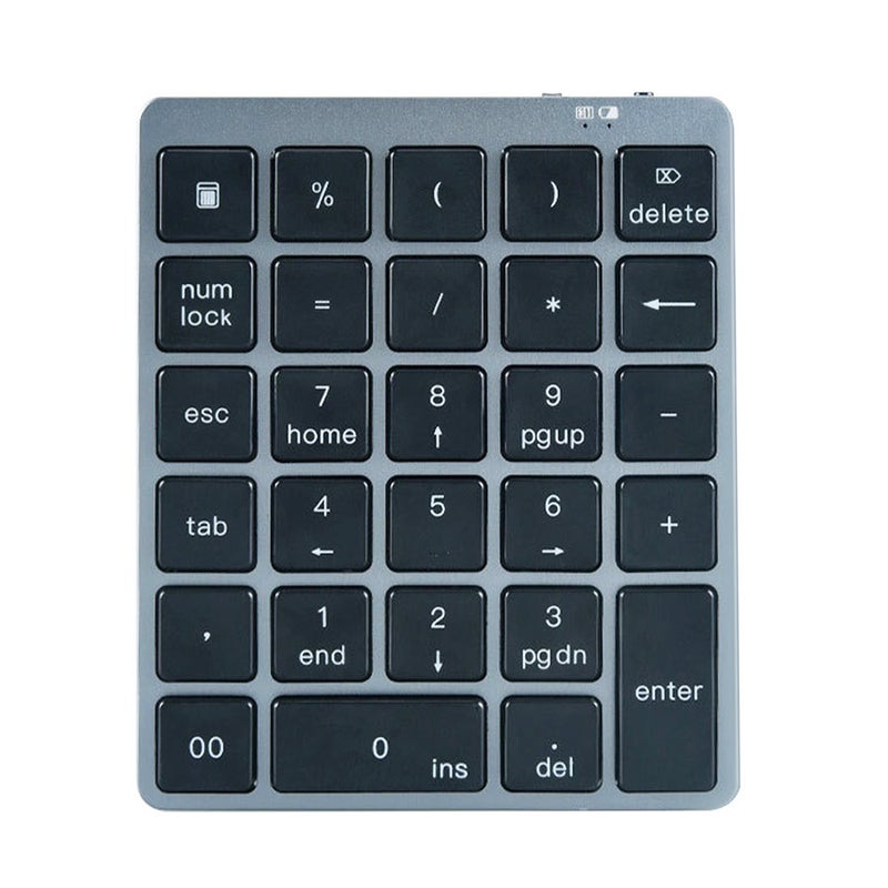 Wireless Keyboard: Grey Dual-mode BT+USB Connection, Stable Signal Low Latency, Compact Slim Lightweight Scissor Foot Chocolate Key Layout With 28 Independent Keys - Comfortable Typing Experience for - Image 1