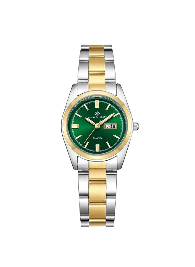 كينيث سكوت Kenneth Scott Women's Green Dial Analog Watch - K23543-TBTG