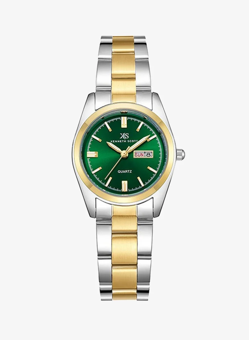 Kenneth Scott Kenneth Scott Women's Green Dial Analog Watch - K23543-TBTG