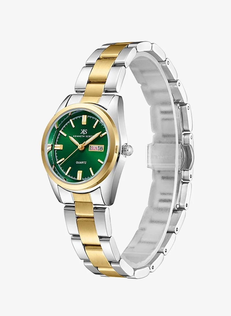 Kenneth Scott Kenneth Scott Women's Green Dial Analog Watch - K23543-TBTG