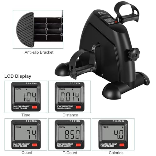 HIMALY دراجة تمارين مصغرة، دراجة هيمالي تحت المكتب، جهاز تمرين دواسات القدم المحمولة، آلة دواسات الذراع والساق مع شاشة LCD تعرض المعلومات - Image 2