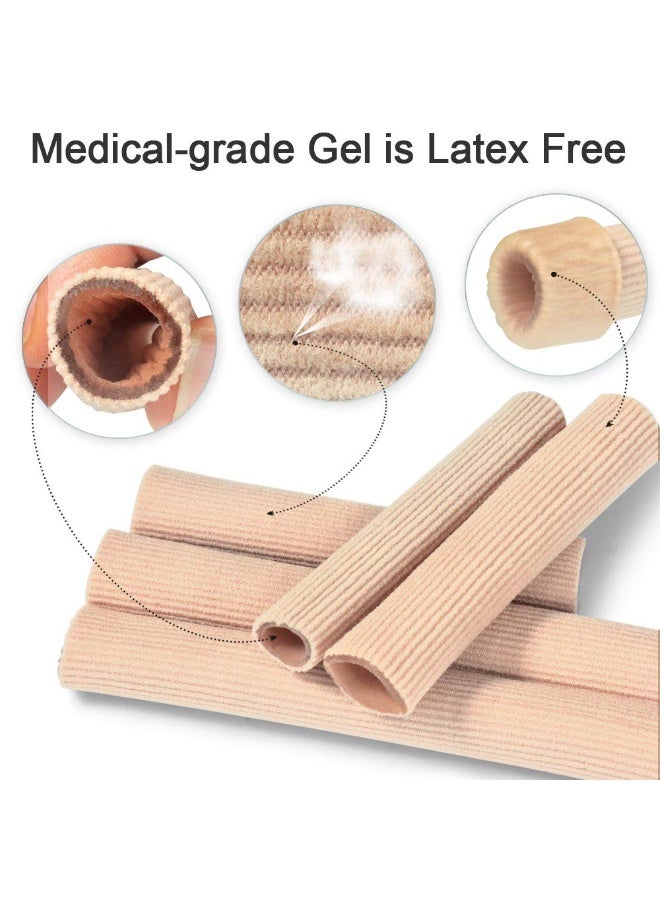 سونسر غلاف أنبوب إصبع القدم القابل للقص بحرية 5 عبوات (الحجم S) مصنوع من قماش مرن مبطن بالسيليكون. جبيرة واقية من أكمام إصبع القدم تخفف الضغط على أصابع القدم - Image 3