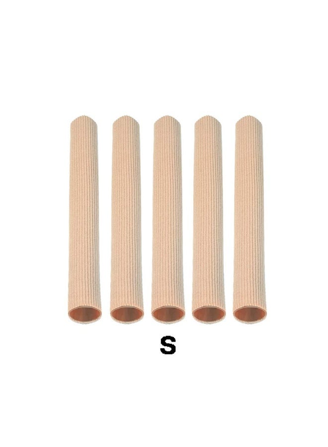 سونسر غلاف أنبوب إصبع القدم القابل للقص بحرية 5 عبوات (الحجم S) مصنوع من قماش مرن مبطن بالسيليكون. جبيرة واقية من أكمام إصبع القدم تخفف الضغط على أصابع القدم - Image 1