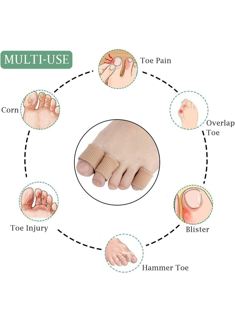 سونسر غلاف أنبوب إصبع القدم القابل للقص بحرية 5 عبوات (الحجم S) مصنوع من قماش مرن مبطن بالسيليكون. جبيرة واقية من أكمام إصبع القدم تخفف الضغط على أصابع القدم - Image 4