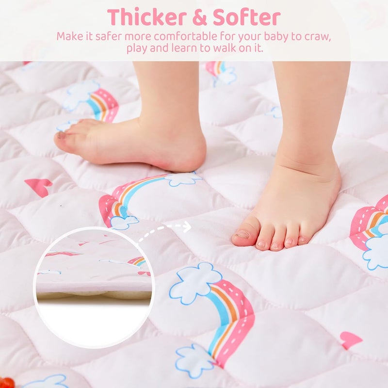 lasoftan Baby Play Mat 71 X 59 Extra Thicker  Large Baby Mat for Floor Soft NonSlip Cushioned Play Mats for Babies Toddlers Foldable and Washable Baby Play Mat - Image 2