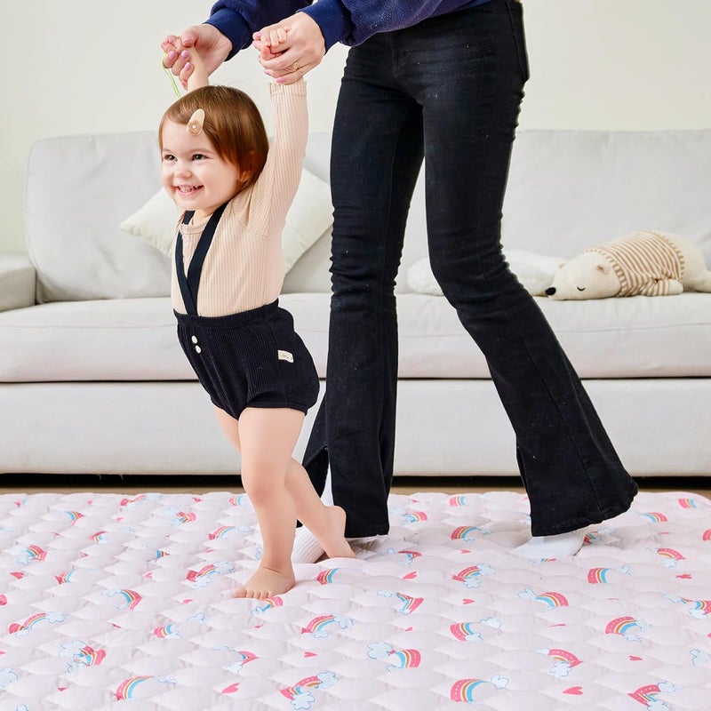 lasoftan Baby Play Mat 71 X 59 Extra Thicker  Large Baby Mat for Floor Soft NonSlip Cushioned Play Mats for Babies Toddlers Foldable and Washable Baby Play Mat - Image 4