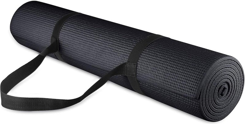 Fitvids حصيرة يوغا للتمارين الرياضية متعددة الأغراض عالية الكثافة غير قابلة للانزلاق من BalanceFrom GoYoga مع حزام حمل - Image 1
