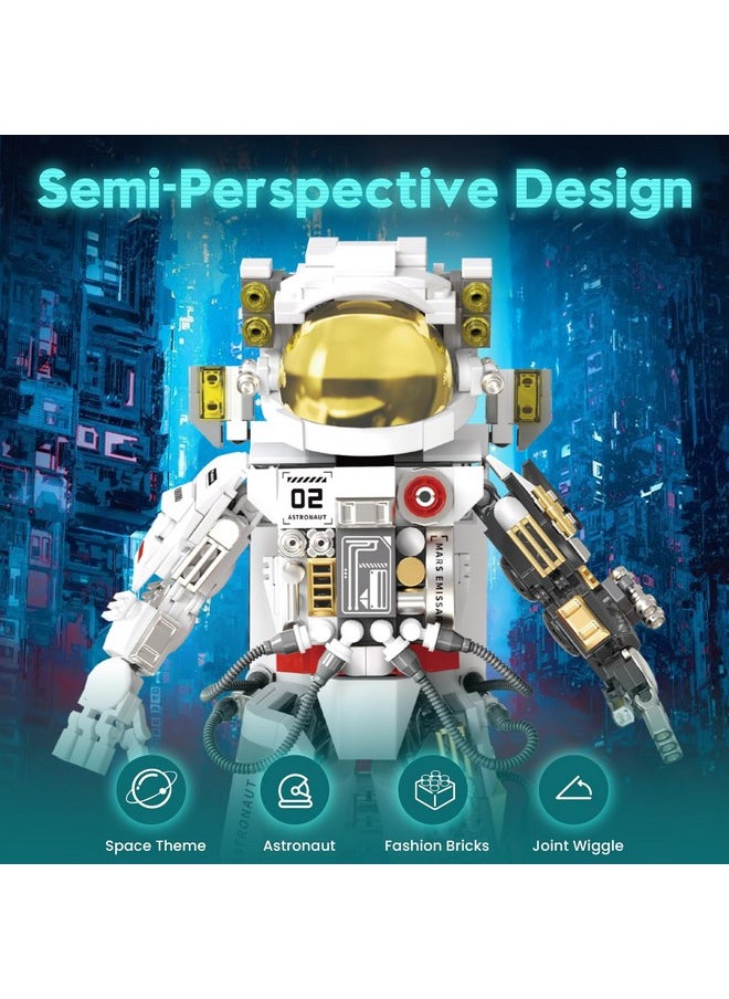 OKK okk Space Astronaut Building Set, Space Toy for Kids, Collectible Astronaut Toy with Display Stand, Creative Space Exploration Astronaut Building Kit Gifts for Adults Boys Girls (652 Pieces)  - Image 2