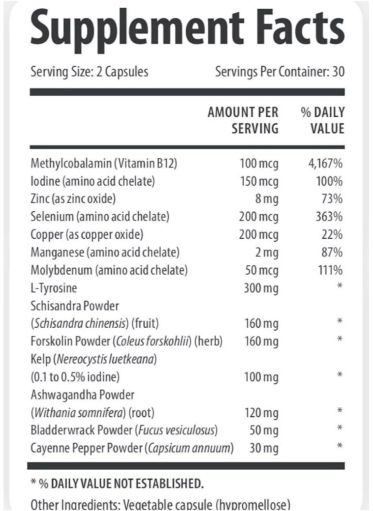 1 Body - Thyroid Support Dietary Supplement, Advanced, 60 Vegan Capsules - Image 1