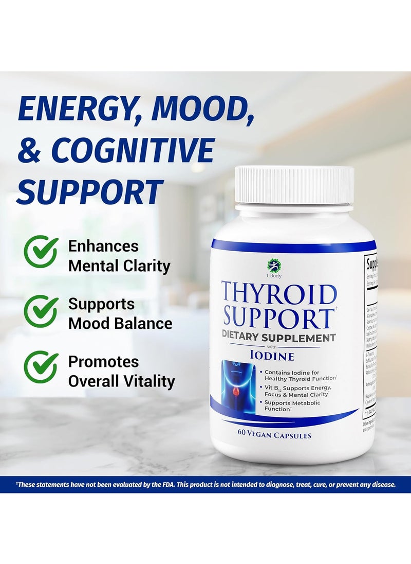 1 Body - Thyroid Support Dietary Supplement, Advanced, 60 Vegan Capsules - Image 1