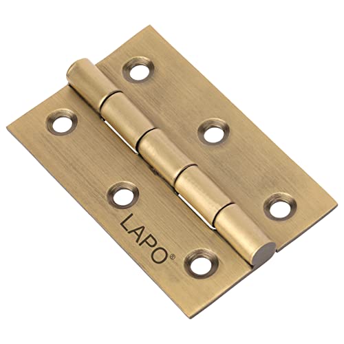 LAPO Stainless Steel Hinges, 3 Inch x 14 Gauge/1.5mm Strong Build Butt Door Hinges, Soft Movement, Used for Window & Cabinet Doors, 5 Years Warranty, Antique Finish, Pack of 24 - Image 3