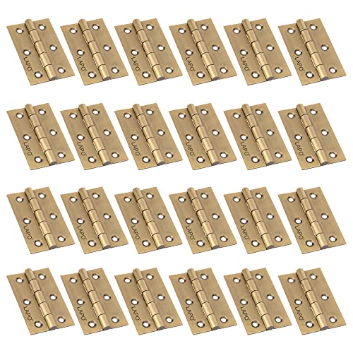 LAPO Stainless Steel Hinges, 3 Inch x 14 Gauge/1.5mm Strong Build Butt Door Hinges, Soft Movement, Used for Window & Cabinet Doors, 5 Years Warranty, Antique Finish, Pack of 24 - Image 1