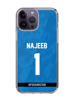 Classic Clear Case for iPhone 15 Pro Max , Hybrid Soft Case Transparent Cover - Player Name - Najibullah Zadran, Jersey Number- 1