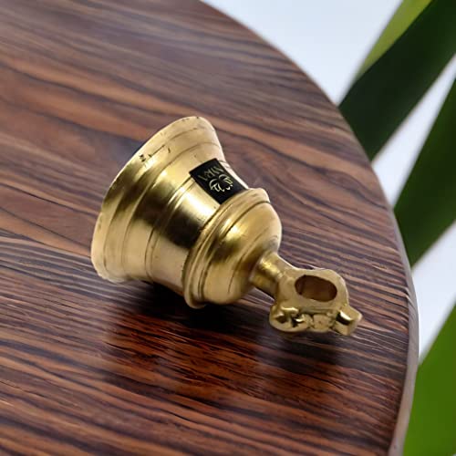 Nyra® Pure Brass/Peetal Pooja Mandir Ghanta Solid Heavy Metal Temple Ghanta/Puja Bell (Small - 250 Grams) - Image 4