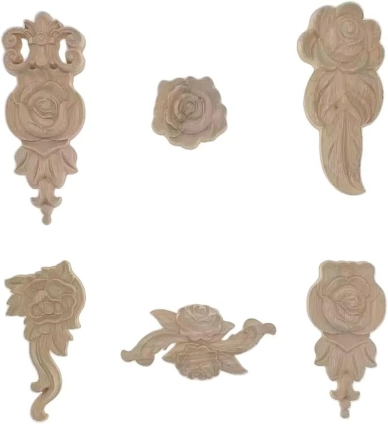 Solid Wood Rosewood Carving D 10x5cm Easy Install Durable Cabinet Door Mirror Decoration - Image 4