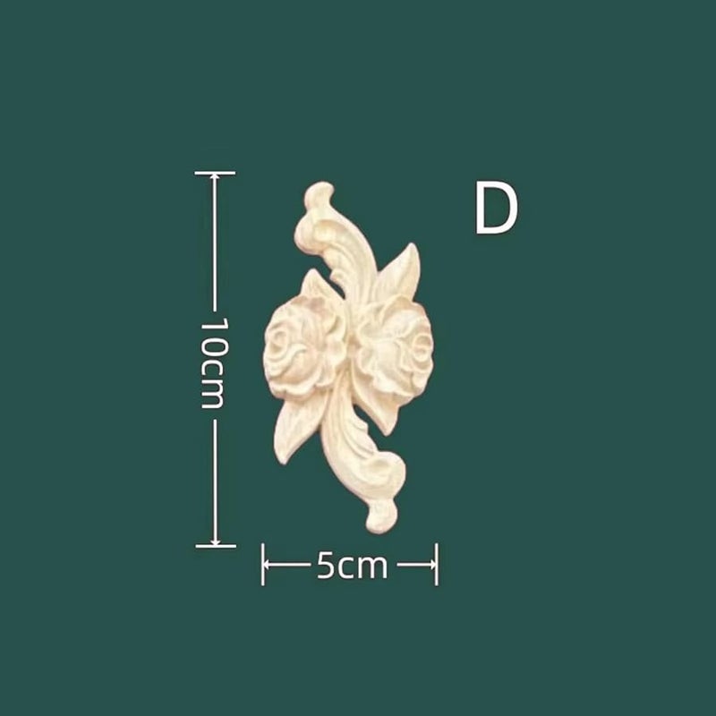 Solid Wood Rosewood Carving D 10x5cm Easy Install Durable Cabinet Door Mirror Decoration - Image 3