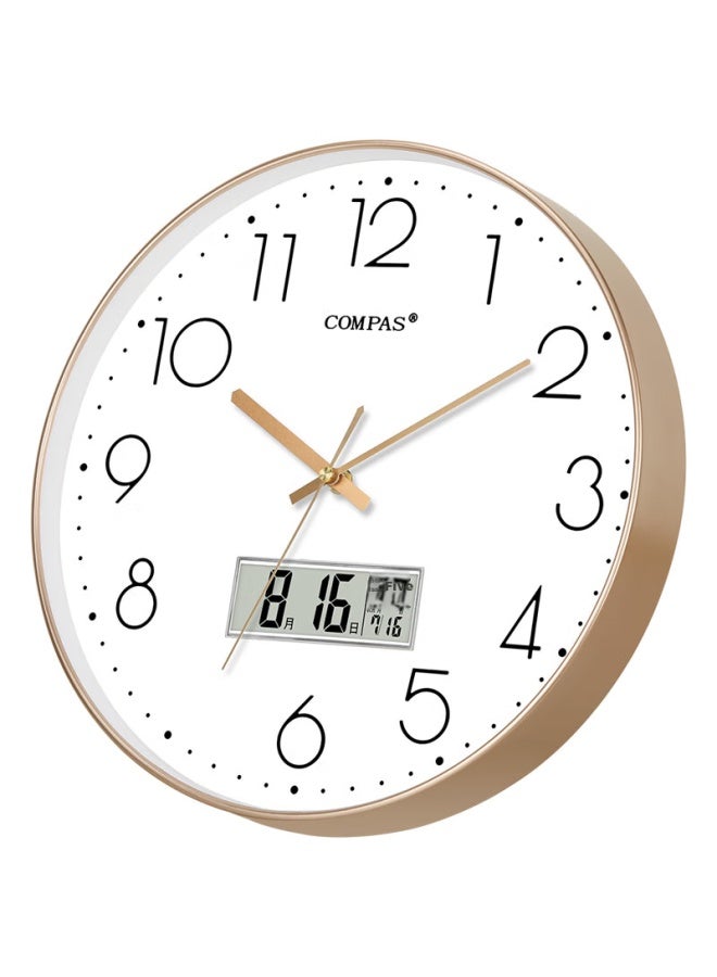 Compas Radio-controlled Clock, Automatic Time Synchronization, Quiet Wall Clock For Classroom And Living Room, Wall-mounted, C6219ay Luxury Gold, 35cm - Image 5