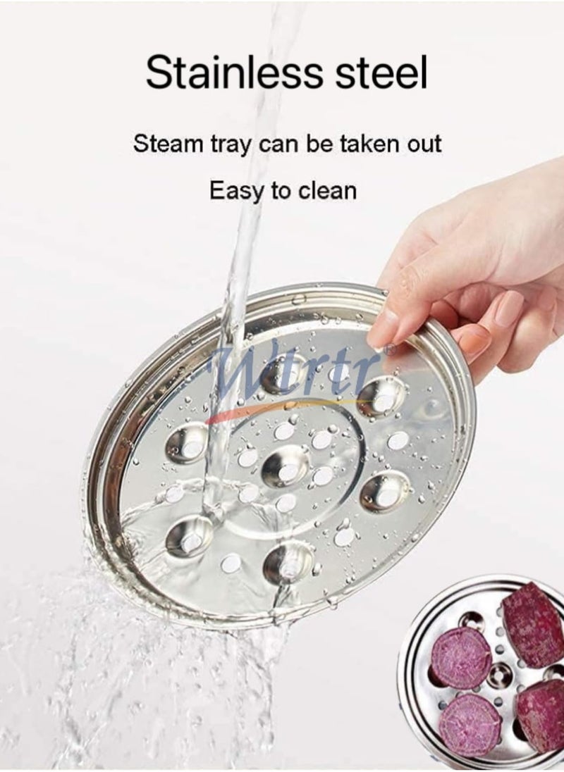 Wtrtr Wtrtr stainless steel Egg Cooker, 350W Electric Egg Beater, White Egg Steamer, Egg Cooker, 7 Egg Volume Steamed Egg Automatically Closed, Double Steamed Egg，605  - Image 4