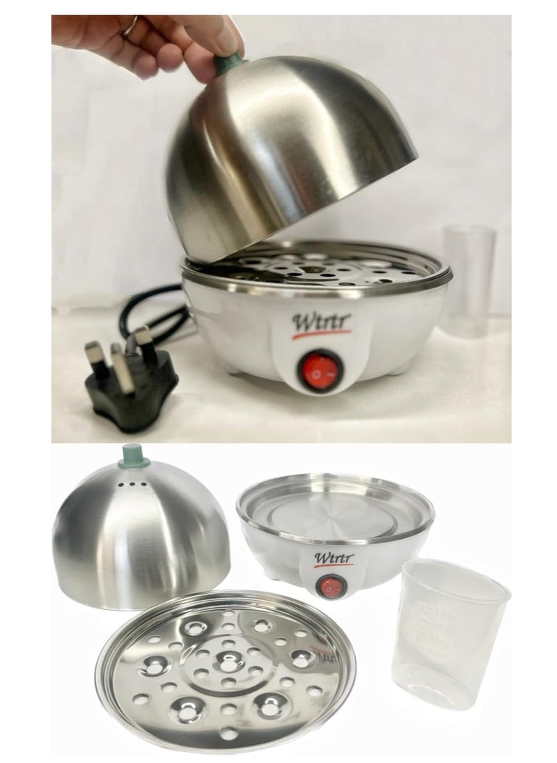 Wtrtr Wtrtr stainless steel Egg Cooker, 350W Electric Egg Beater, White Egg Steamer, Egg Cooker, 7 Egg Volume Steamed Egg Automatically Closed, Double Steamed Egg，605  - Image 5