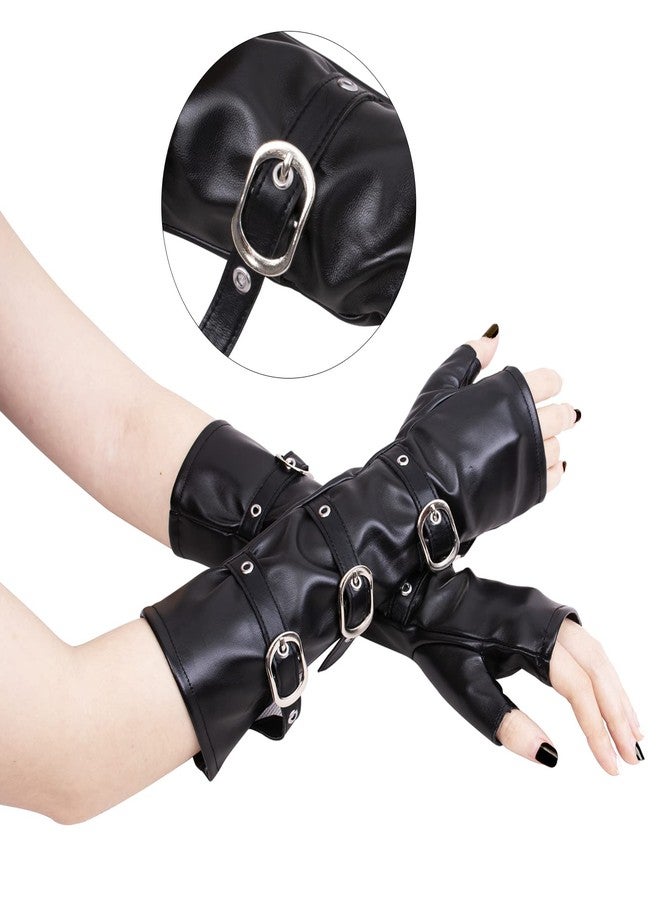 جيسن قفازات جيسن بانك بدون أصابع، مصنوعة من جلد صناعي من البولي يوريثان، أكمام تدفئة للذراعين بتصميم ستيمبانك، أكمام قوطية لحفلات الهالوين التنكرية - Image 5