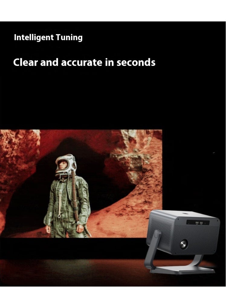 آي كي بروجيكتور مدعوم بدقة 4K - سطوع فائق 12000 لومن، شريحة MTK، واي فاي 6 سريع 5G وبلوتوث 5.1، جimbal قابل للتعديل بزاوية 135° مع تصحيح تلقائي، مكبر صوت ديابرام هاي فاي للسينما المنزلية والمكتب - Image 5