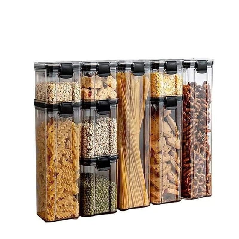 Genaric Food Storage Container (7 Pieces) Plastic Kitchen Refrigerator Noodle Box Multigrain Storage Tank Transparent Sealed Cans