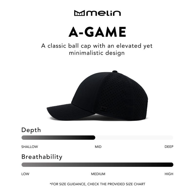 melin A-Game Hydro, Heather Grey, Menâ€™s Performance Snapback Hats, Water-Resistant Fitted Baseball Caps for Men & Women, Golf, Running, or Workout Hat, Medium-Large - Image 4