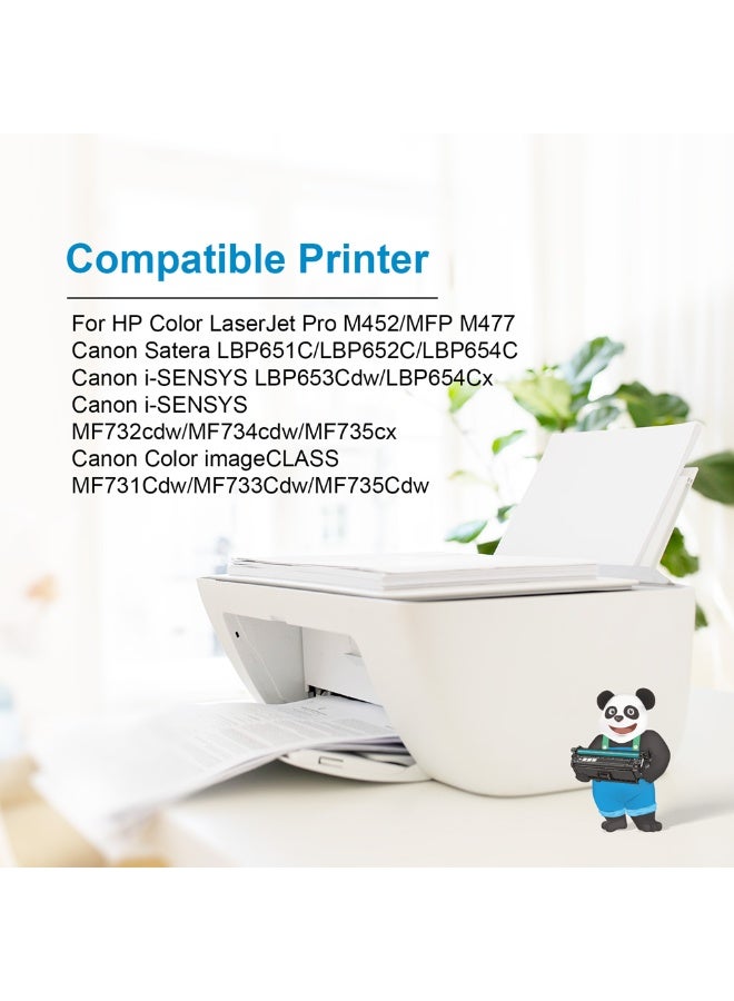 استا ASTA 410A CF410A CF411A CF412A CF413A CRG046 BK C Y M مجموعة خرطوشة حبر عالمية متوافقة مع HP Canon Color LaserJet Pro M452 MFPM477 Satera LBP651C LBP652C LBP654C I-SENSYS LBP653Cdw LBP654Cx MF732cdw MF734cdw MF735cx ImageCLASS MF731Cdw MF733Cdw MF735Cdw Printer إخراج ملون رائع CRG-046 CRG 046 طباعة متعددة الألوان بالكامل بدون تلطخ - Image 3