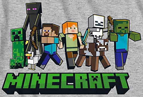 Minecraft Boys' Lineup Crew T-Shirt, Heather (XL) - Image 2