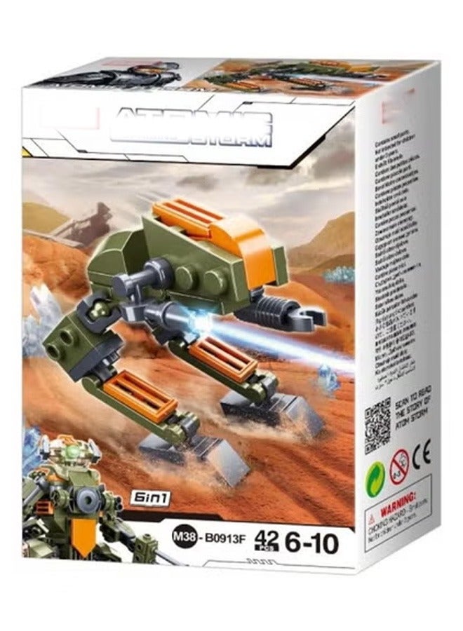 Sluban 42-piece robot or warship shaped blocks
