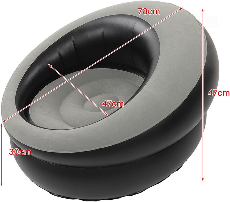 Pilipane EcoFriendly Quick Inflate Inflatable Sofa for Office and Home Use Portable Gray Design for Leisure Nap Reading and Family Gatherings (Gray) - Image 3