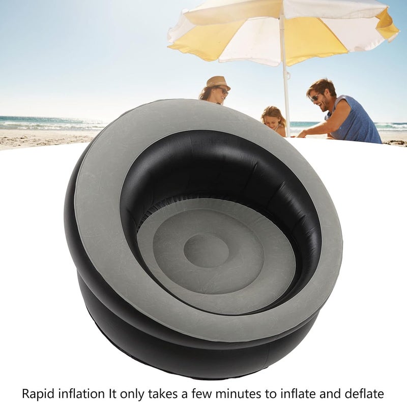 Pilipane EcoFriendly Quick Inflate Inflatable Sofa for Office and Home Use Portable Gray Design for Leisure Nap Reading and Family Gatherings (Gray) - Image 2
