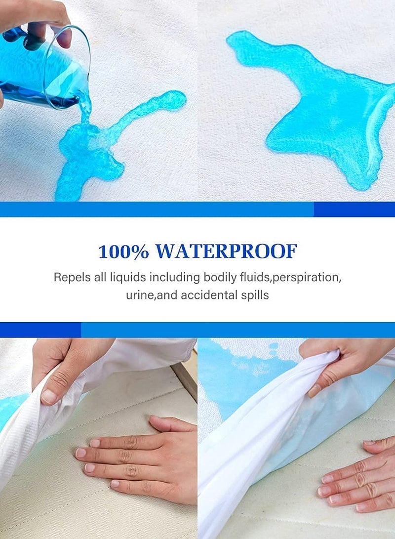 Waterproof Mattress Protector, Mattress Cover Breathable, Fabric Cooling Mattress Pad Cover Smooth Soft Noiseless Washable, Fitted 30CM Deep Pocket (200 * 200cm) - Image 2